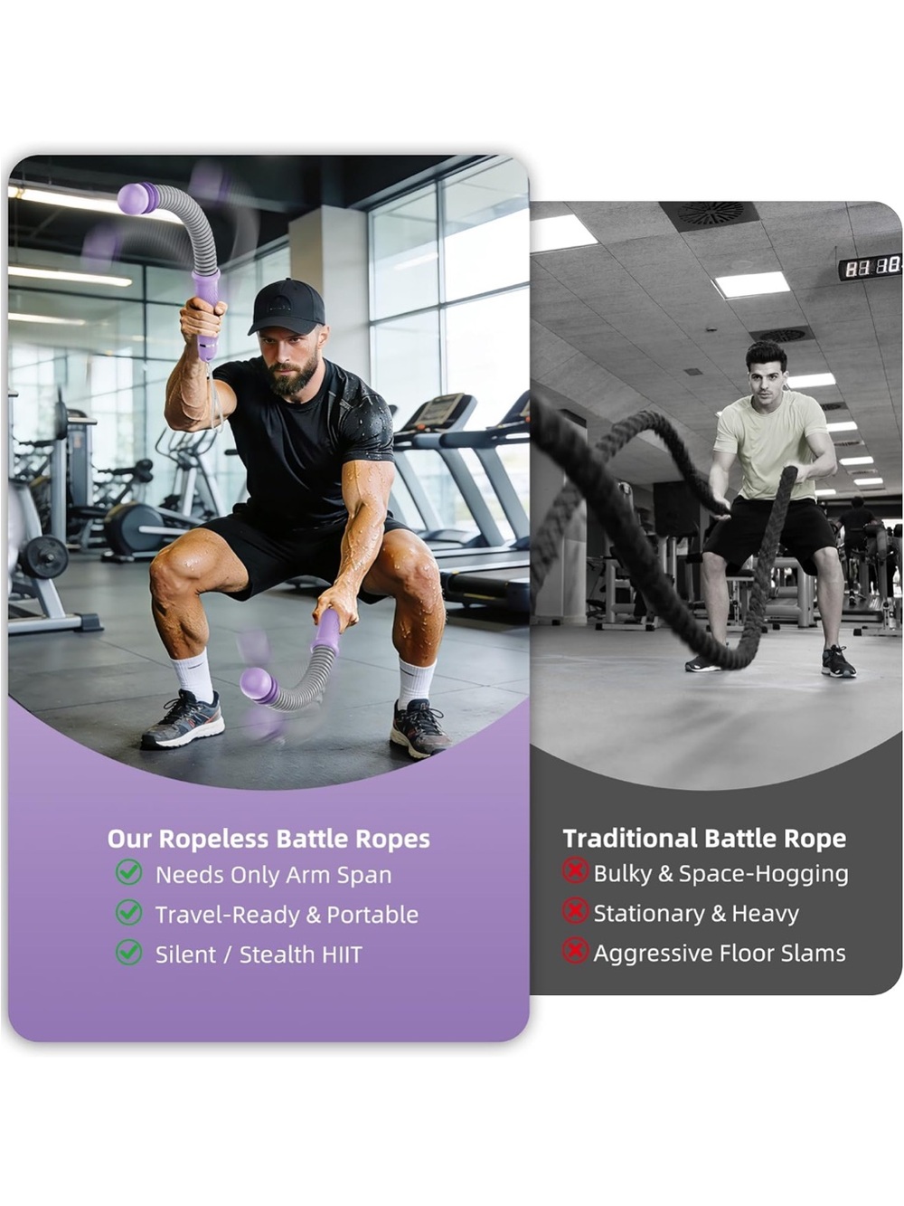 Weighted Ropeless Battle Ropes Purple - Picture 4 of 7